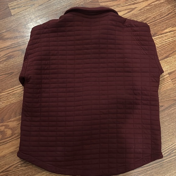 Madewell Quilted Shirt Jacket Shacket Size Large Cabernet Burgundy Comfy Casual - Picture 5 of 10